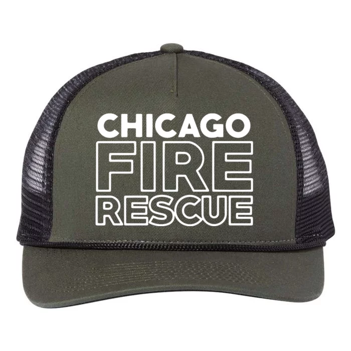 Chicago Illinois Fire Rescue Department Firefighters Firemen Retro Rope Trucker Hat Cap