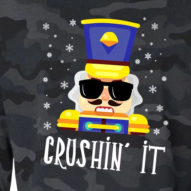 Crushin It Flossing Nutcracker Christmas Dance Cropped Pullover Crew