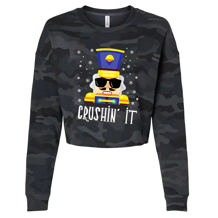 Crushin It Flossing Nutcracker Christmas Dance Cropped Pullover Crew