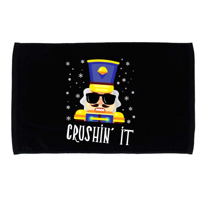 Crushin It Flossing Nutcracker Christmas Dance Microfiber Hand Towel