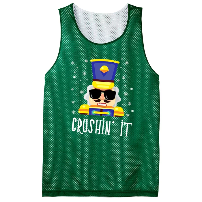 Crushin It Flossing Nutcracker Christmas Dance Mesh Reversible Basketball Jersey Tank