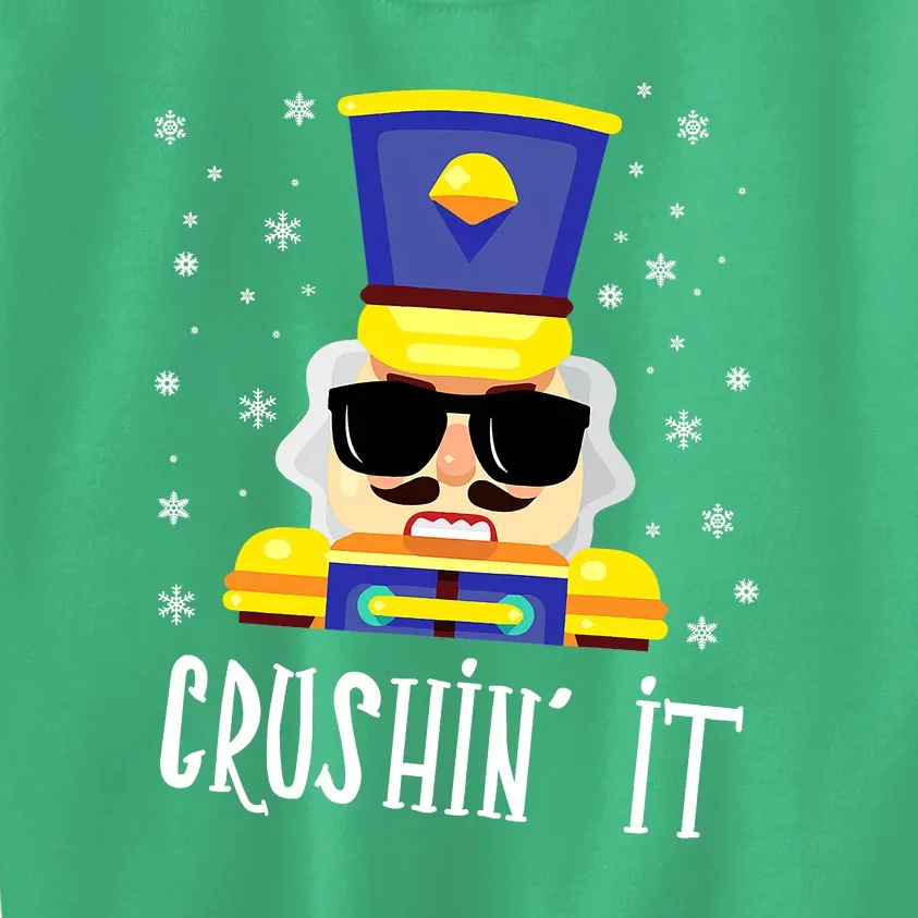 Crushin It Flossing Nutcracker Christmas Dance Kids Sweatshirt