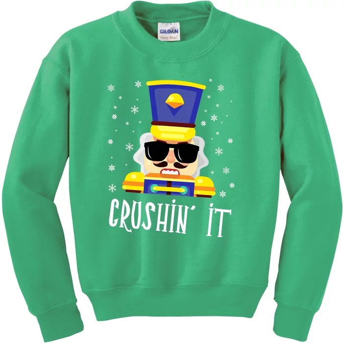 Crushin It Flossing Nutcracker Christmas Dance Kids Sweatshirt