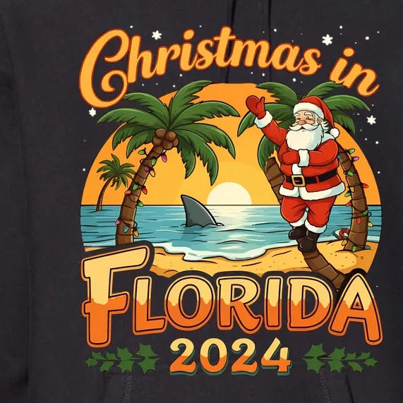 Christmas In Florida 2024 Family Vacation Premium Hoodie