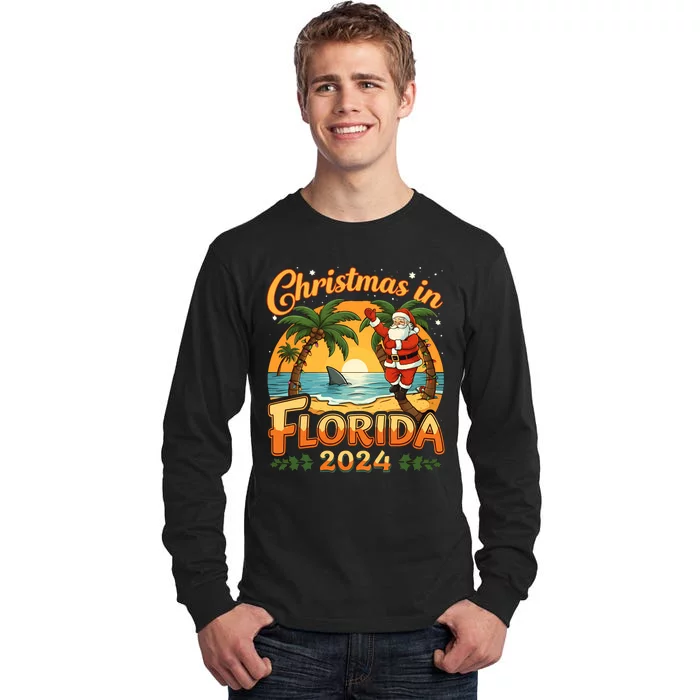 Christmas In Florida 2024 Family Vacation Tall Long Sleeve T-Shirt