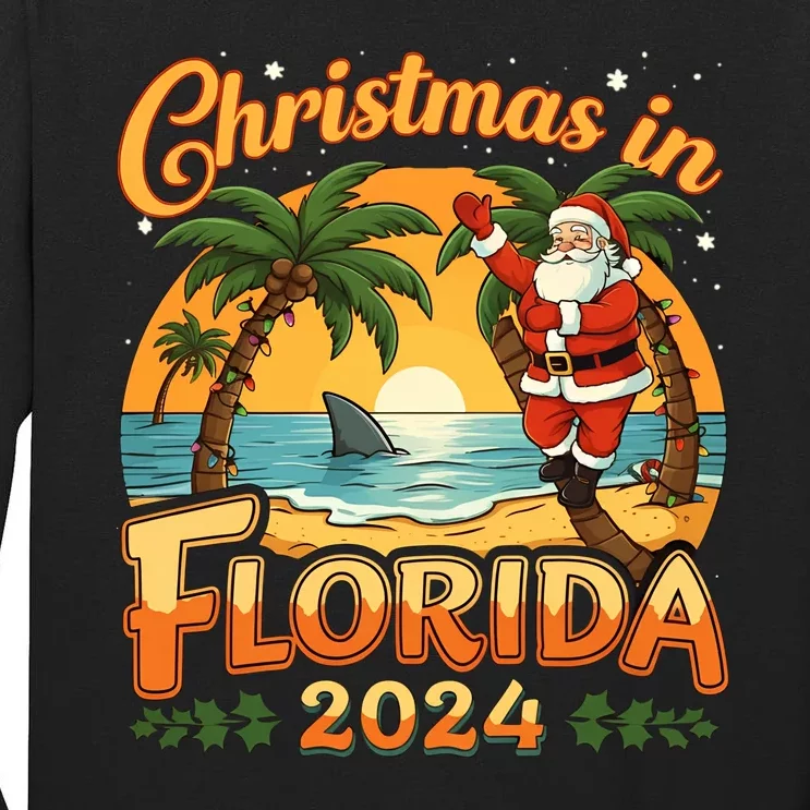 Christmas In Florida 2024 Family Vacation Tall Long Sleeve T-Shirt