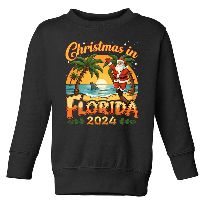 Christmas In Florida 2024 Family Vacation Toddler Sweatshirt