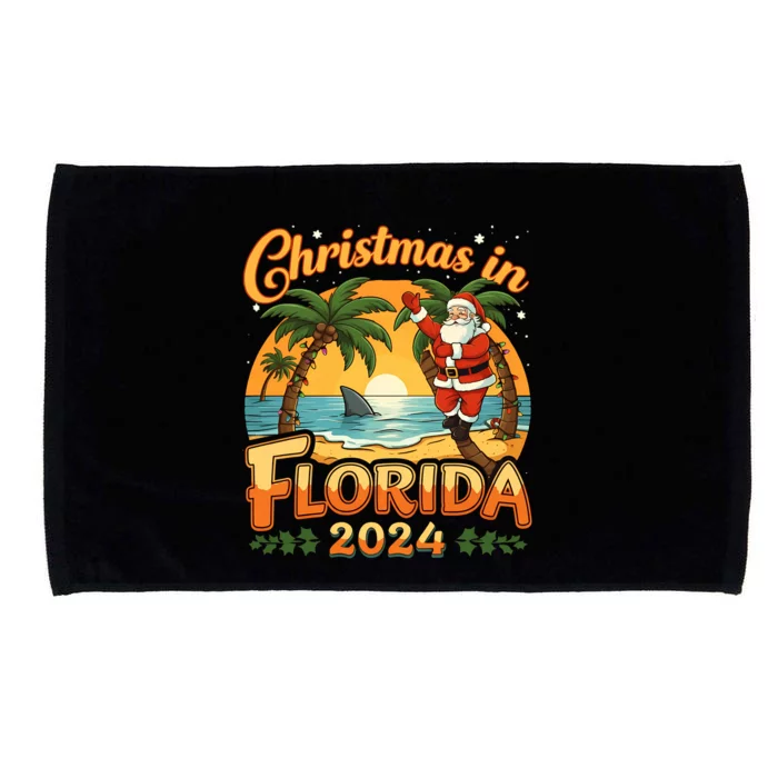 Christmas In Florida 2024 Family Vacation Microfiber Hand Towel