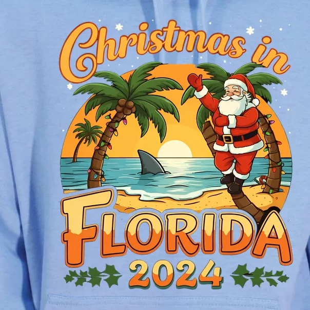 Christmas In Florida 2024 Family Vacation Unisex Surf Hoodie