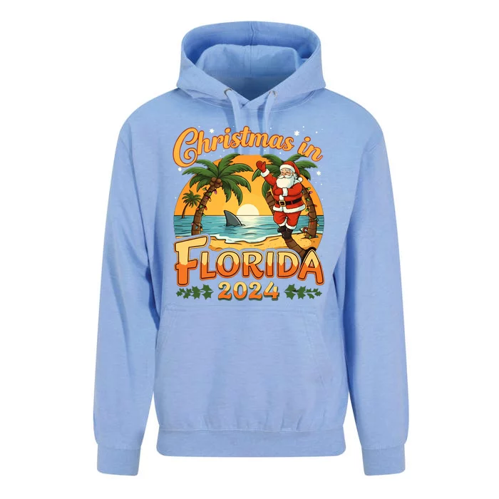 Christmas In Florida 2024 Family Vacation Unisex Surf Hoodie