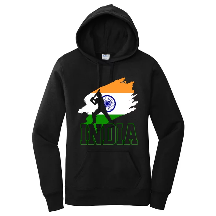 Cricket India Flag Patriotic Player Coach Gift Women's Pullover Hoodie