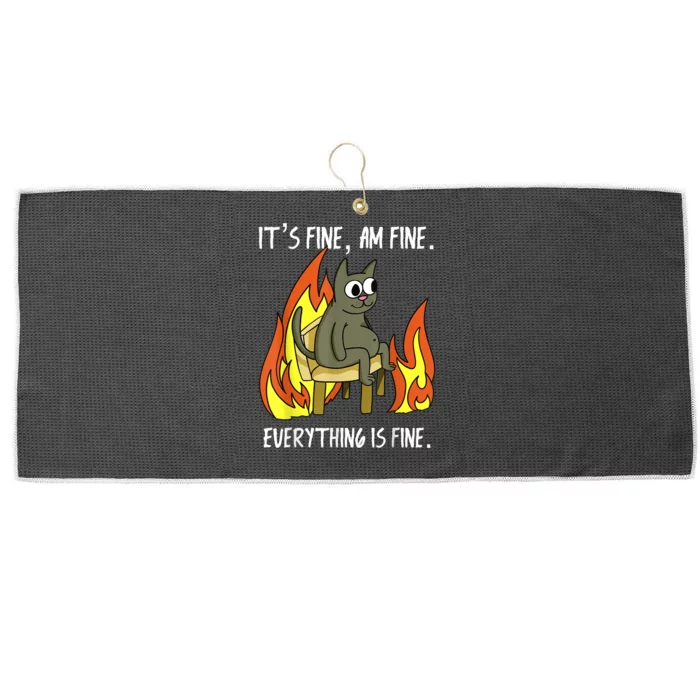 Cat ItS Fine IM Fine Everything Is Fine Large Microfiber Waffle Golf Towel