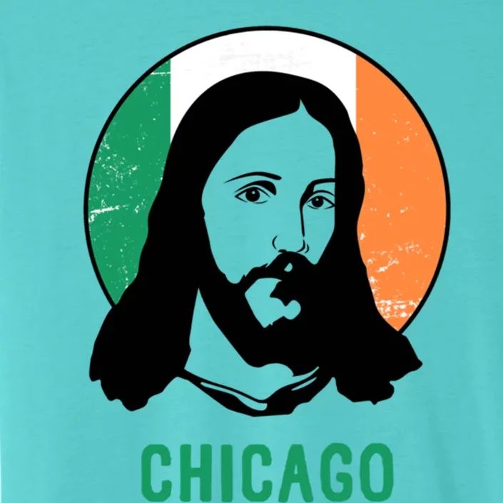 Chicago Ireland Flag Jesus St Patricks Day Meaningful Gift ChromaSoft Performance T-Shirt