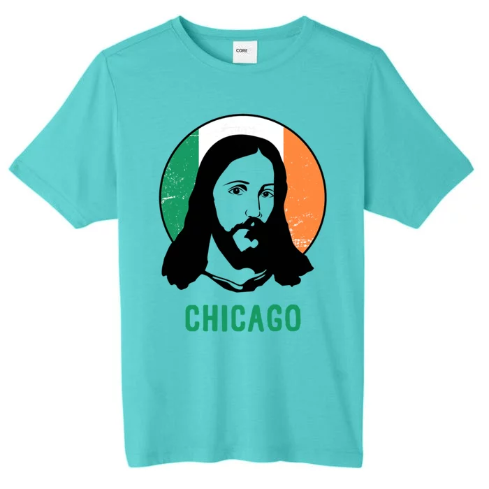 Chicago Ireland Flag Jesus St Patricks Day Meaningful Gift ChromaSoft Performance T-Shirt