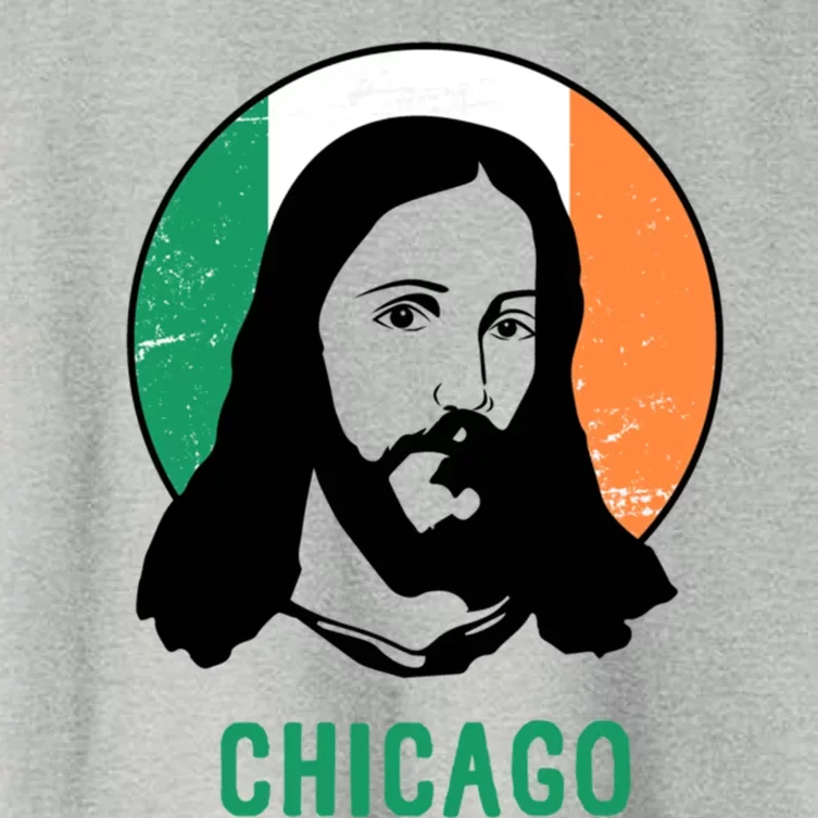 Chicago Ireland Flag Jesus St Patricks Day Meaningful Gift Women's Crop Top Tee