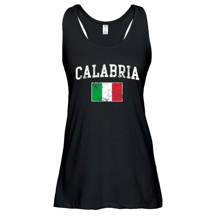 Calabria Italy Flag Italia Italian Vintage Distressed Ladies Essential Flowy Tank