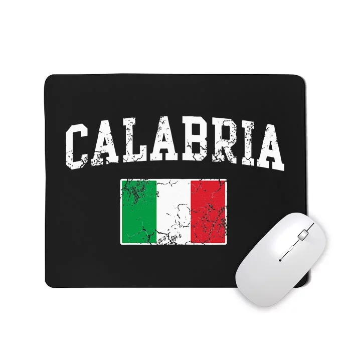 Calabria Italy Flag Italia Italian Vintage Distressed Mousepad