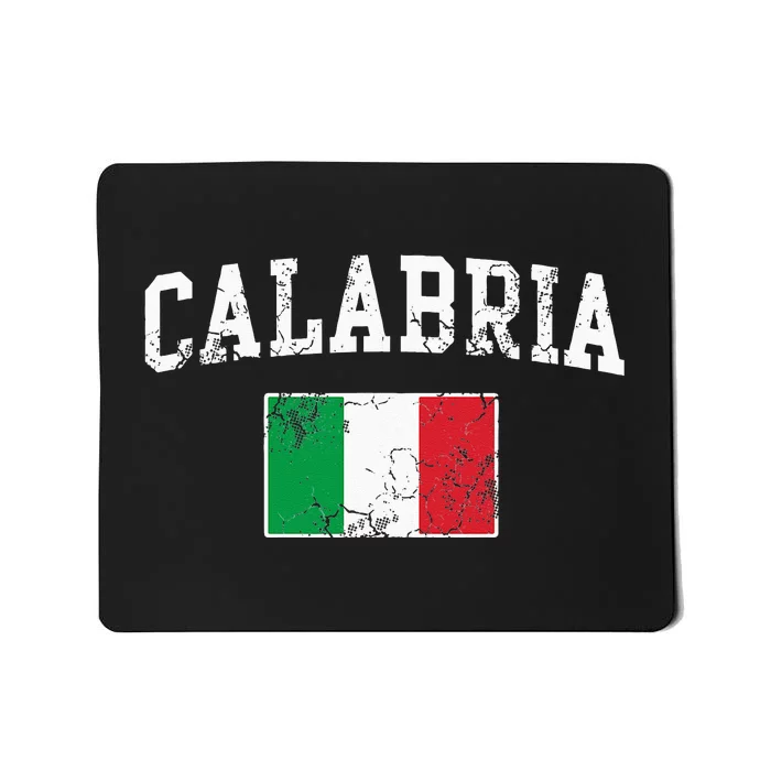 Calabria Italy Flag Italia Italian Vintage Distressed Mousepad