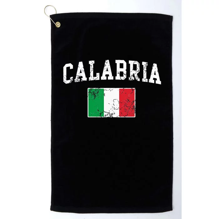 Calabria Italy Flag Italia Italian Vintage Distressed Platinum Collection Golf Towel