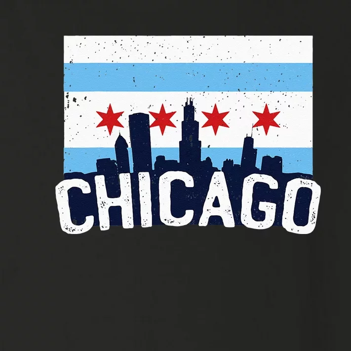 Chicago Illinois Flag City Skyline Chi Town Pride City Flag Toddler Long Sleeve Shirt