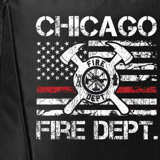 Chicago Illinois Fire Department Thin Red Line Fireman City Backpack