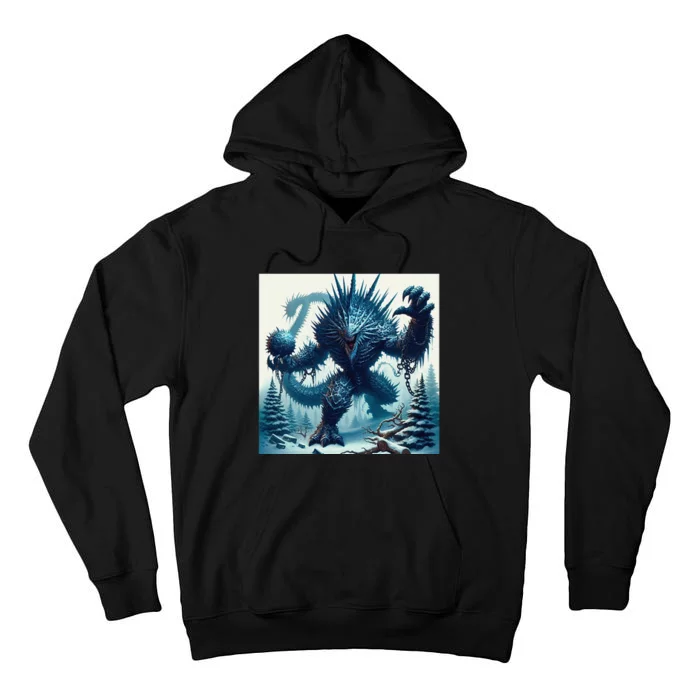 Cool Ice Giant Fantasy Cartoon Dinosaur Art Tall Hoodie