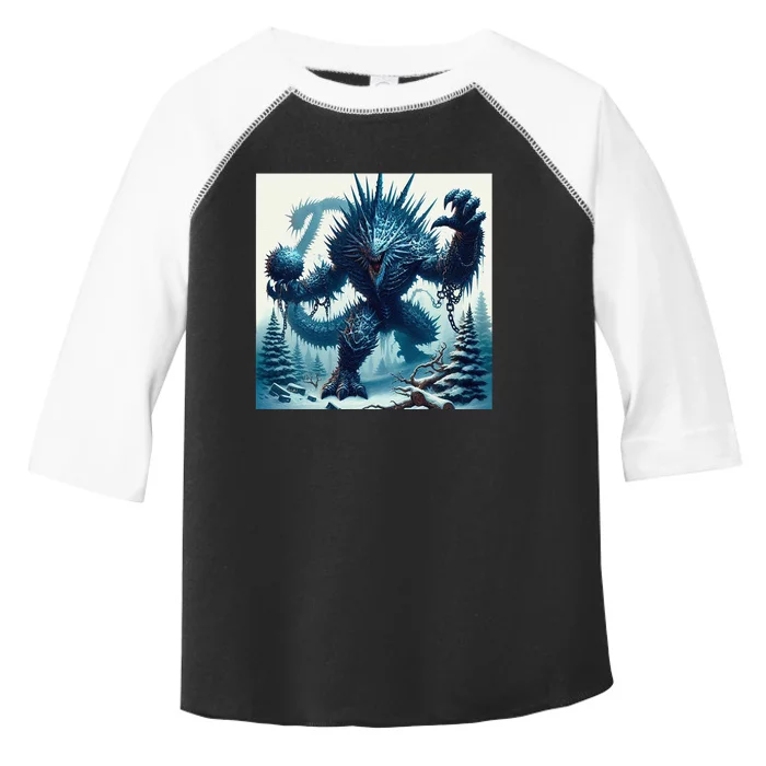 Cool Ice Giant Fantasy Cartoon Dinosaur Art Toddler Fine Jersey T-Shirt