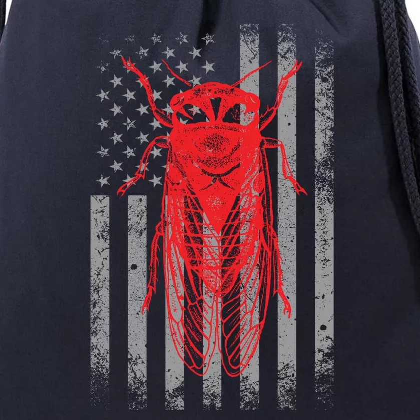 Cicada Insect Great Eastern Brood X Usa 2024 Magicicada Drawstring Bag