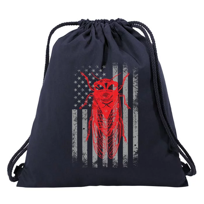 Cicada Insect Great Eastern Brood X Usa 2024 Magicicada Drawstring Bag