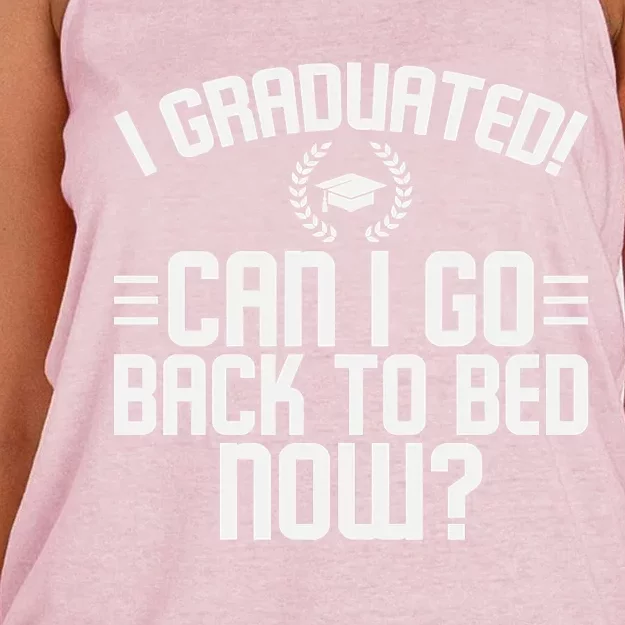 CAN I GO BACK TO BED Graduation Gift For Him Her Funny Women's Knotted Racerback Tank