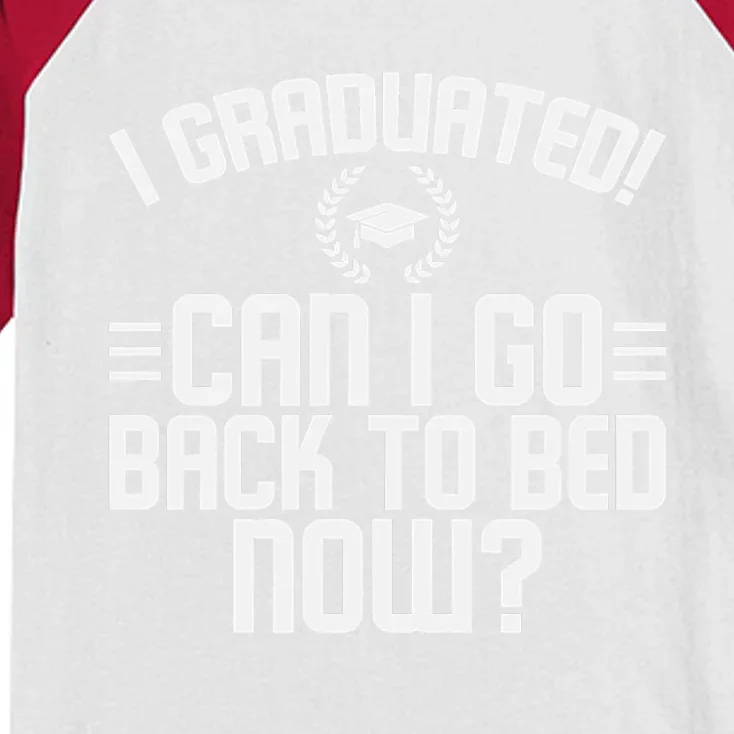 CAN I GO BACK TO BED Graduation Gift For Him Her Funny Kids Colorblock Raglan Jersey