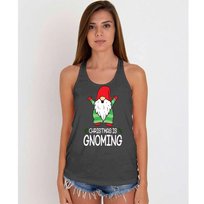 Christmas Is Gnoming Women's Knotted Racerback Tank