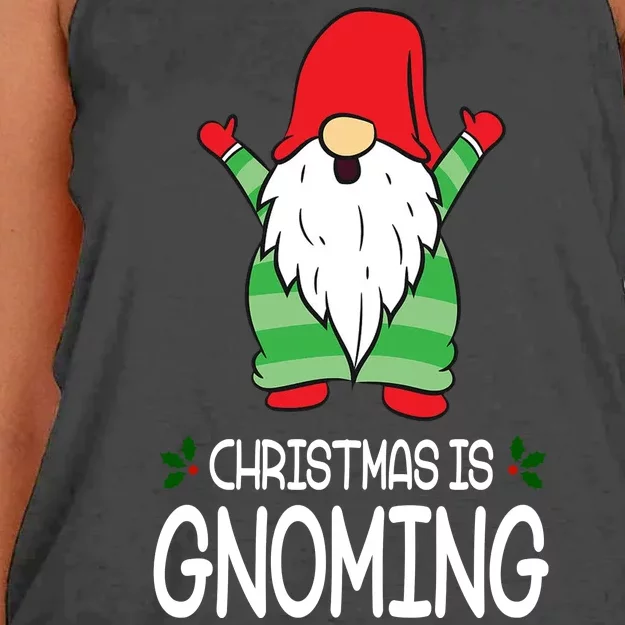 Christmas Is Gnoming Women's Knotted Racerback Tank