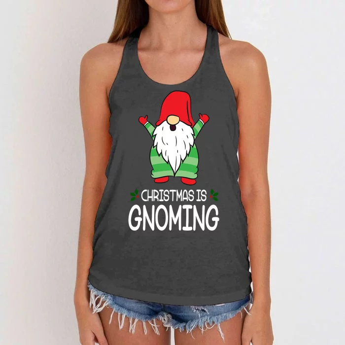 Christmas Is Gnoming Women's Knotted Racerback Tank