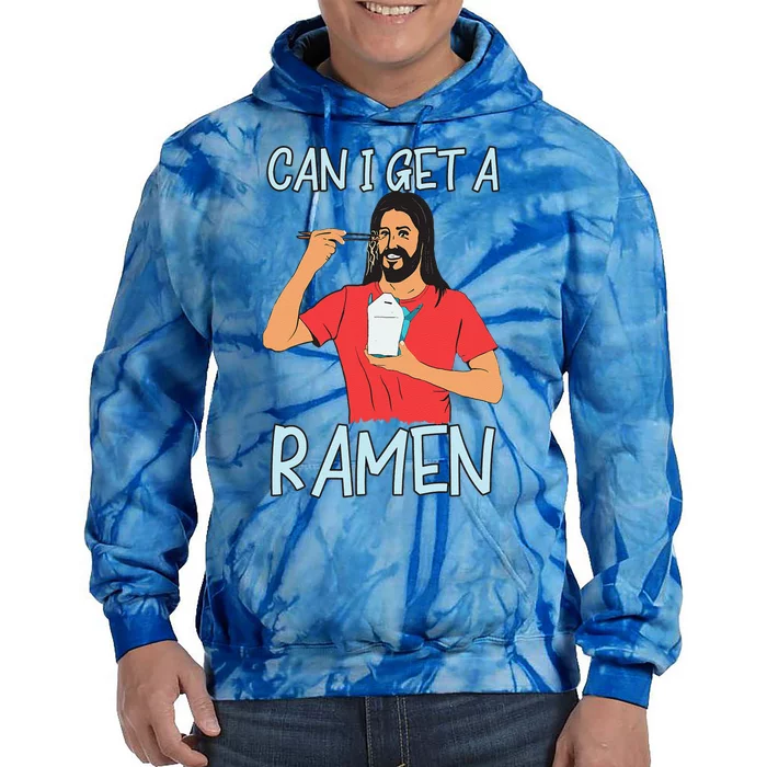 Can I Get A Ramen Jesus Eating Takeout Japanese Food Tie Dye Hoodie