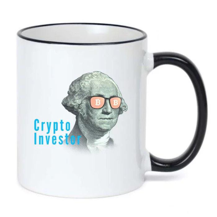 Crypto Investor, George In BTC Glasses, Bitcoin, Blockchain, Cryptocurrency, BTC Black Color Changing Mug