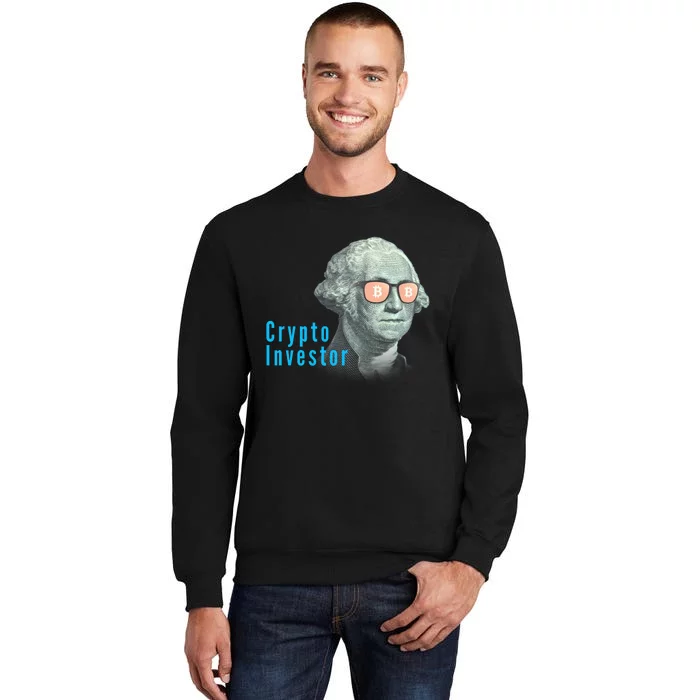 Crypto Investor, George In BTC Glasses, Bitcoin, Blockchain, Cryptocurrency, BTC Tall Sweatshirt