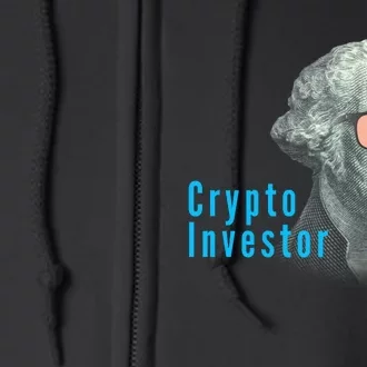 Crypto Investor, George In BTC Glasses, Bitcoin, Blockchain, Cryptocurrency, BTC Full Zip Hoodie