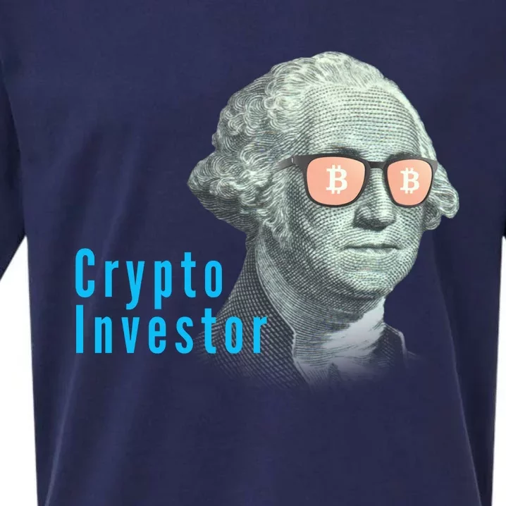 Crypto Investor, George In BTC Glasses, Bitcoin, Blockchain, Cryptocurrency, BTC Sueded Cloud Jersey T-Shirt