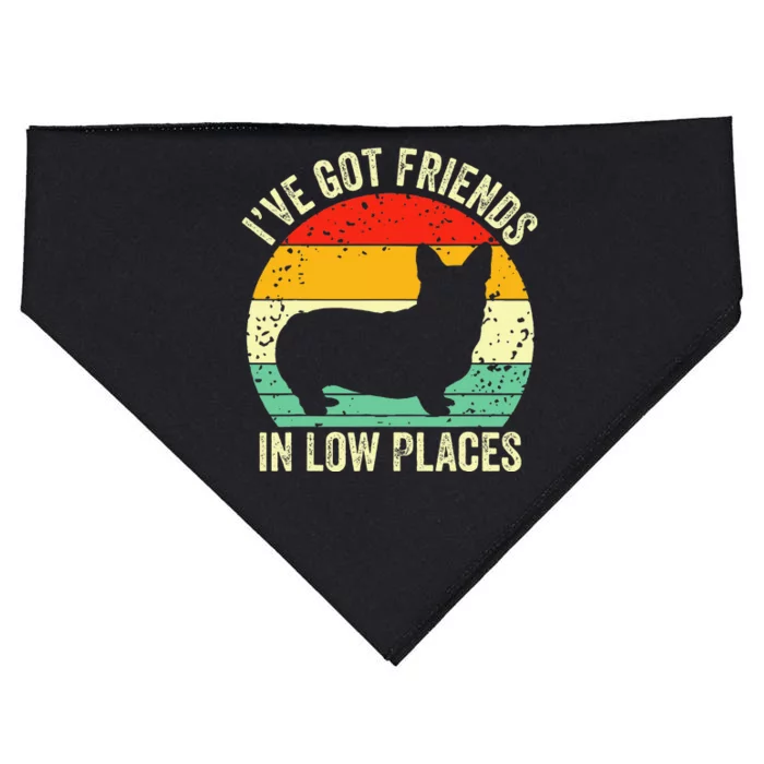 Corgi I've Got Friends In Low Places Pembroke Welsh Lover USA-Made Doggie Bandana