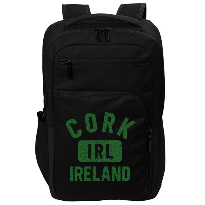 Cork Ireland Gym Style Grey With Distressed Dark Green Print Gift Impact Tech Backpack