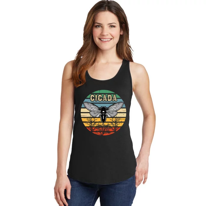 Cicada Insect Great Eastern Brood X 2021 Magicicada Ladies Essential Tank