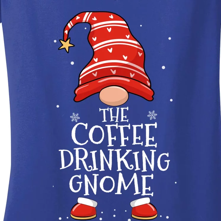 Coffee Ing Gnome Xmas Family Matching Christmas Gnomes Great Gift Women's V-Neck T-Shirt