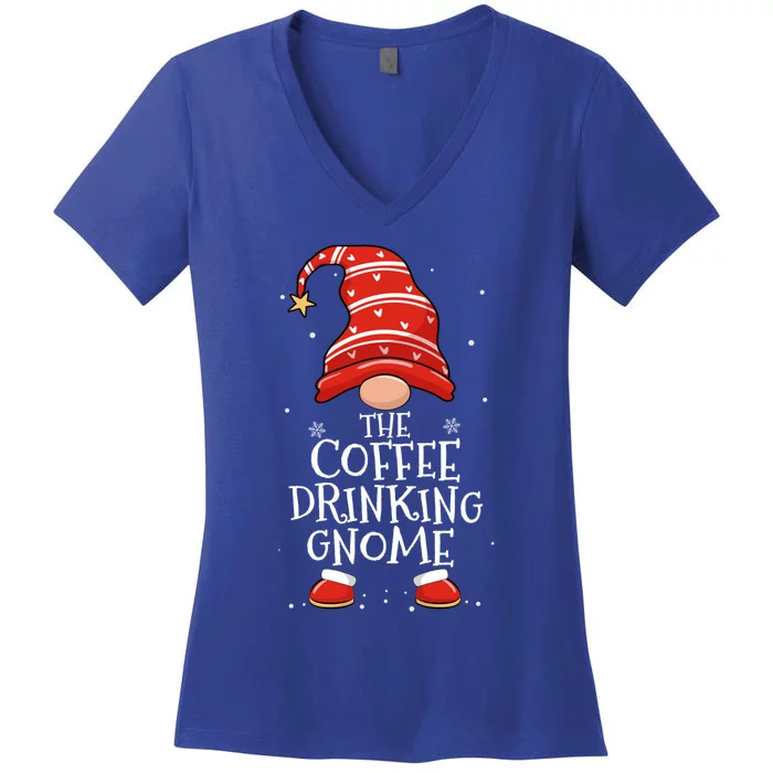 Coffee Ing Gnome Xmas Family Matching Christmas Gnomes Great Gift Women's V-Neck T-Shirt