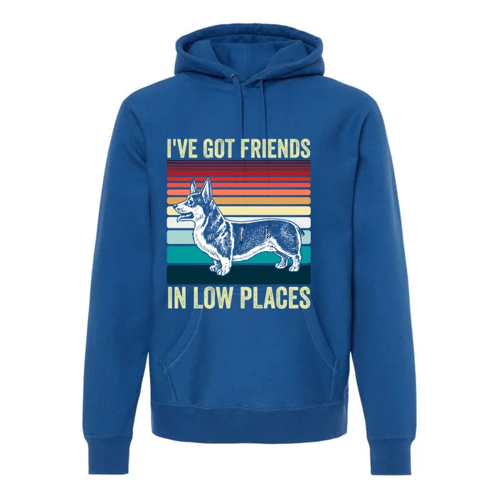 Corgi I've Got Friends In Low Places Pembroke Welsh Dog Gift Premium Hoodie