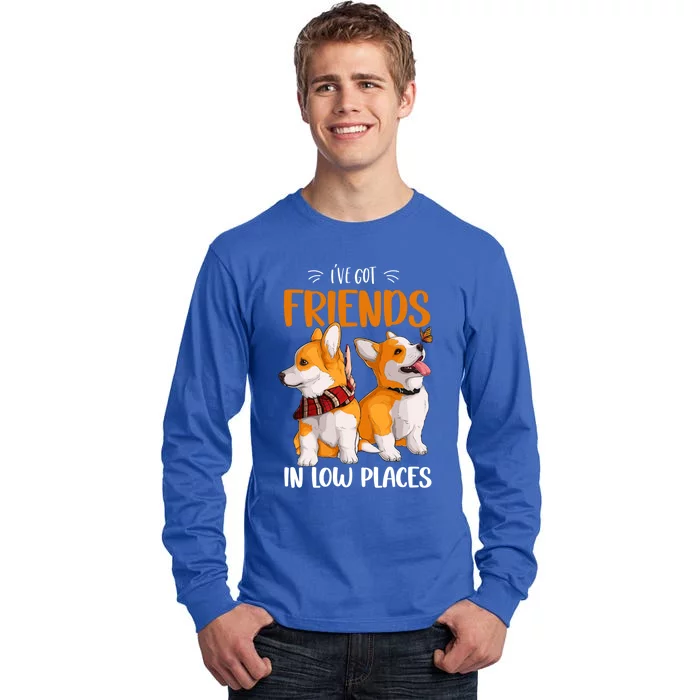 Corgi I've Got Friends In Low Places Pembroke Welsh Lover Gift Tall Long Sleeve T-Shirt