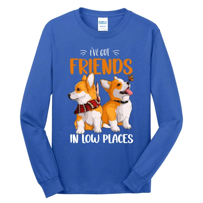 Corgi I've Got Friends In Low Places Pembroke Welsh Lover Gift Tall Long Sleeve T-Shirt