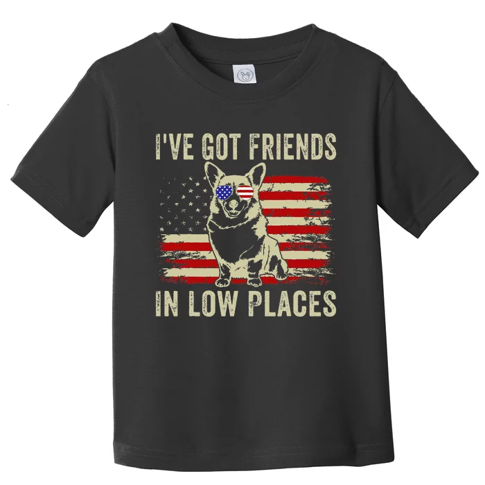 Corgi I've Got Friends In Low Places Pembroke Welsh Lover Toddler T-Shirt