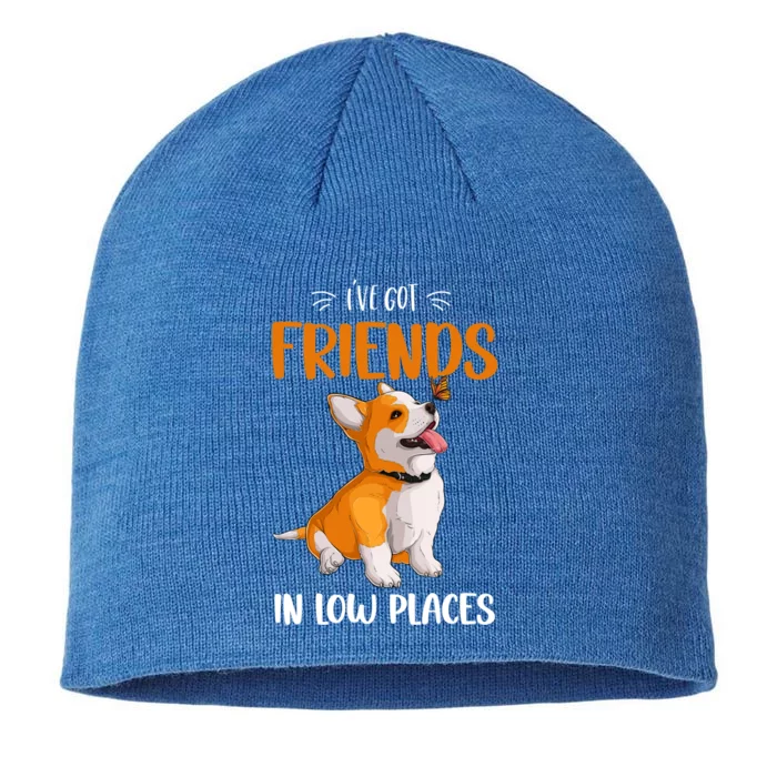 Corgi I've Got Friends In Low Places Pembroke Welsh Lover Gift 8 1/2in Sustainable Knit Beanie