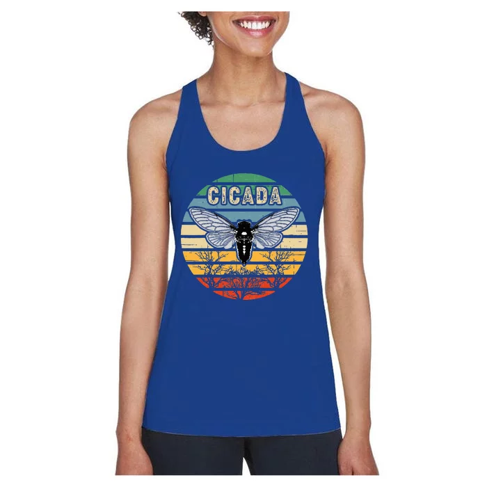 Cicada Insect Great Eastern Brood X 2021 Magicicada Women's Racerback Tank